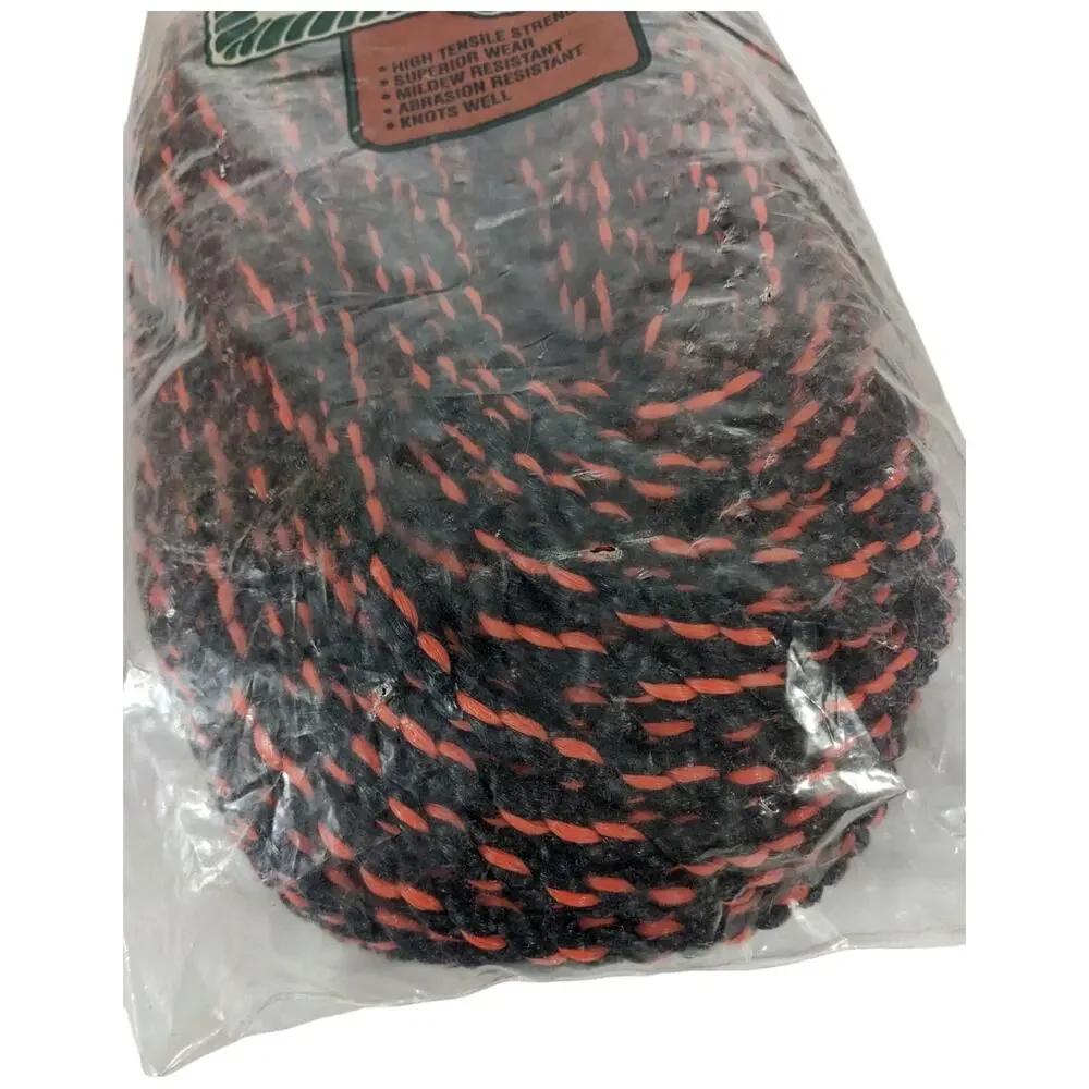 Polypropylene Twisted Rope Truck 3/8 100 Feet Bevis Rope Orange TRPTR12600